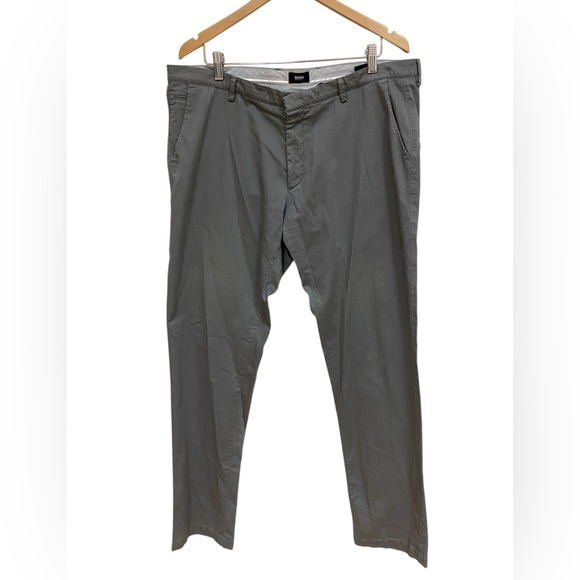 Boss Hugo Boss Men’s Straight Leg Textured Gray Dress Pants Size 40 - Picture 1 of 6